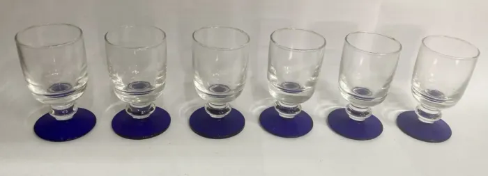 Antigo Jogo De 06 Cálices Para Licor / Art Deco Cris