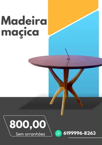 Mesa redonda MADEIRA MACIÇA