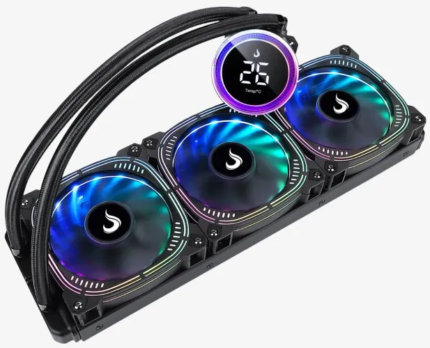 Water Cooler Rise Mode Aura Ice Black ARGB 360mm - Preto Excelente custo-benefício!