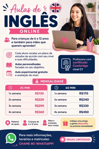 Aulas de inglês personalizadas