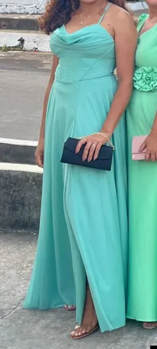 Vestido madrinha de casamento verde Menta
