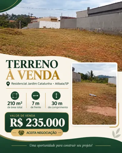 ? TERRENO À VENDA EM ATIBAIA - SP! ? Excelente oportunidade no Residencial Jardim Catal