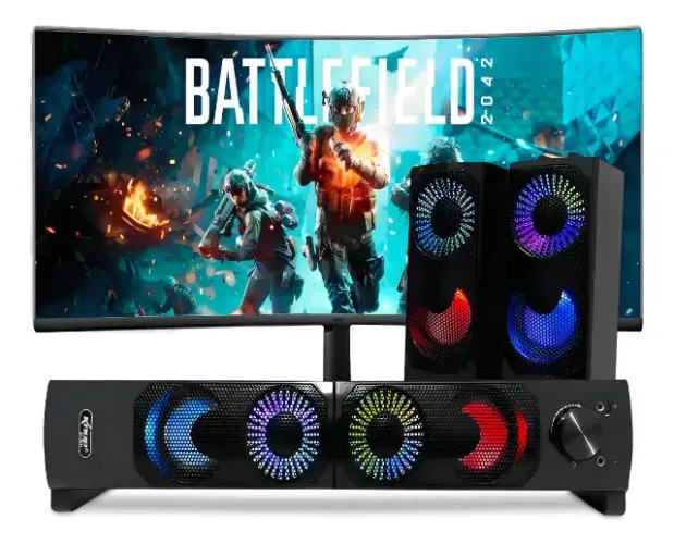 Caixa De Som Gamer Led Rgb Computador Notebook Pc Usb P2- Lacrado