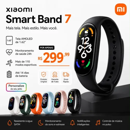 XIAOMI SMART BAND 7 ? TECNOLOGIA E ESTILO NO SEU PULSO!