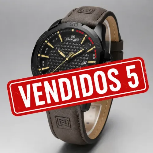 Relógio Naviforce 8023 Masculino Marrom Escuro Preto - Original