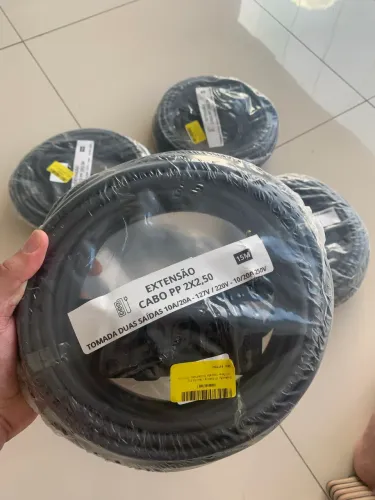 Extensão elétrica 15m Reforçada Cabo Pp 2x2,0