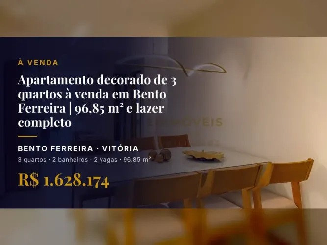 Bento Ferreira: apartamento de 3 quartos com acabamentos de alto padrão!