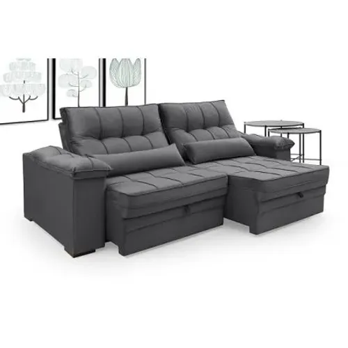 Sofa Tokio Retratil Reclinavel 2,50 - Chumbo