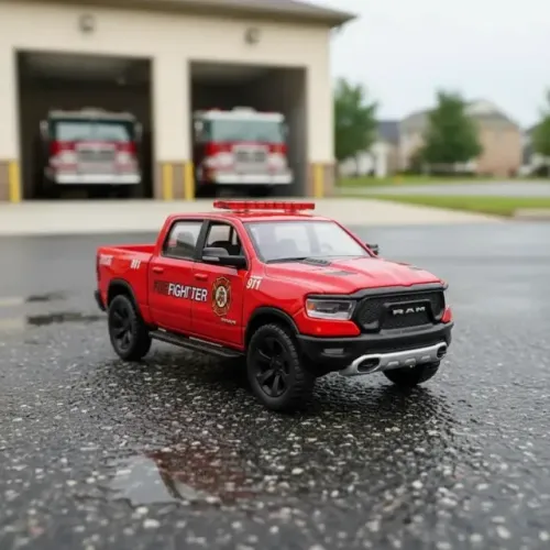 Carrinho de Brinquedo RAM 1500 Fire Fighter 2019 1/46 - Metal - Portas Abrem - Fricção