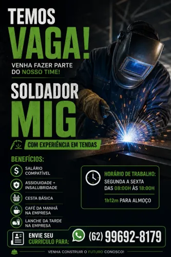 Vaga Soldador MIG Tendas