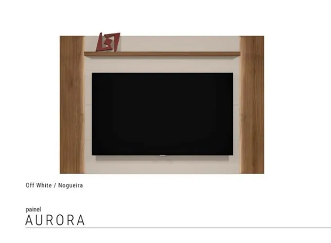 Painel Aurora p/ TV 60 Freijó/Off White *nova na caixa