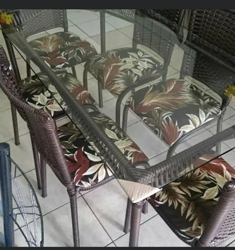 Mesa de Vime Com 06 Cadeiras 