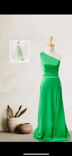 Vestido de Cetim Verde