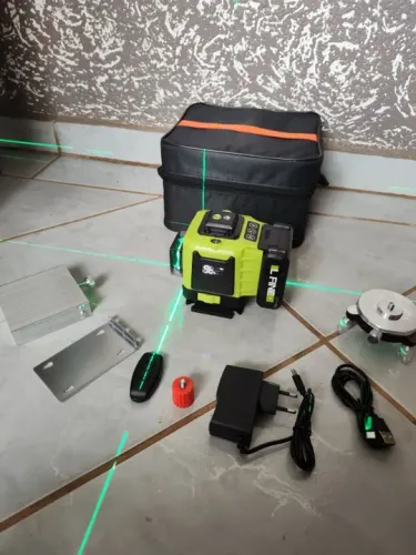 Nível A Laser Verde 3d 12 Linhas C/controle Remoto