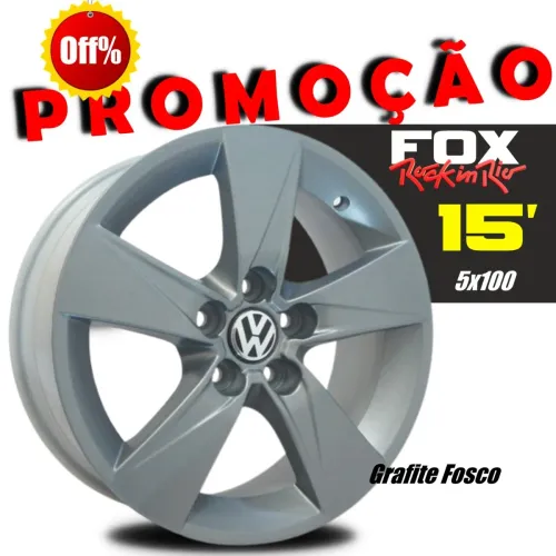 Roda aro 15 Vw Fox Rock in Rio grafite fosca 5x100 jogo novo 