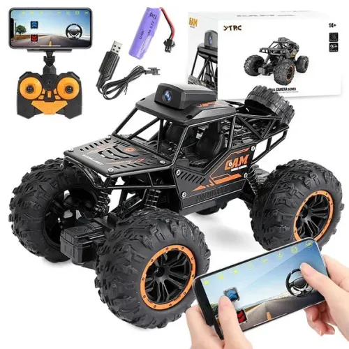 Carrinho de Controle Remoto Jeep Off-Road Com Câmera Wi-fi FPV Em Tempo Real Tira Fotos e 