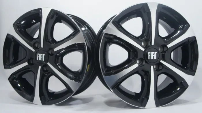 Roda aro 14 Fiat strada trekking preta com diamantado 4x98 jogo novo