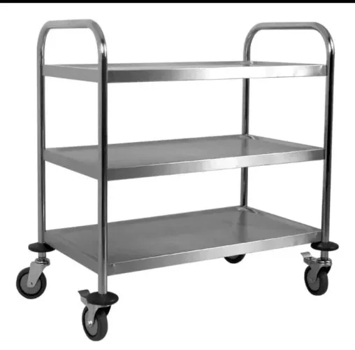 Carrinho plataforma inox 3 bandejas