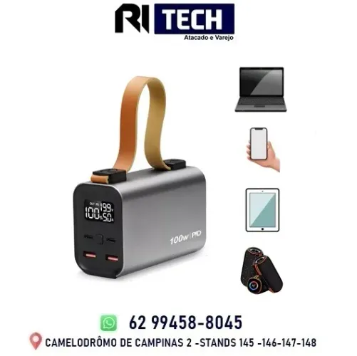 Carregador Turbo Bateria Portátil 30.000 mah Starlink 3 Horas Funcionando Macbook Noteboo