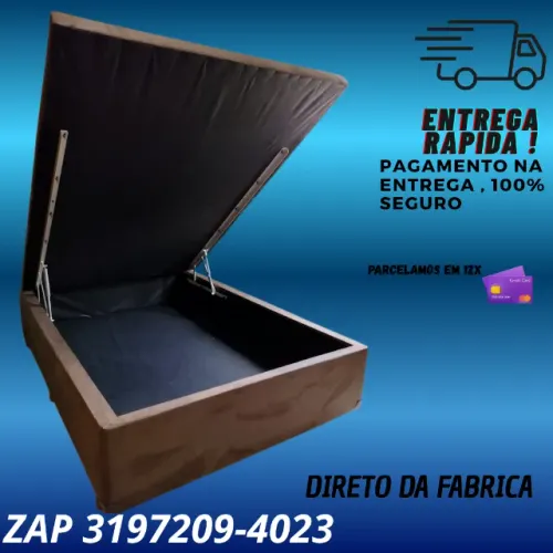 Box Baú Casal 1.38x1.88 Inteiriço com Acabamento Premium