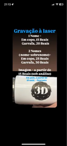 GRAVAÇÃO À LASER EM DIVERSOS MATERIAIS