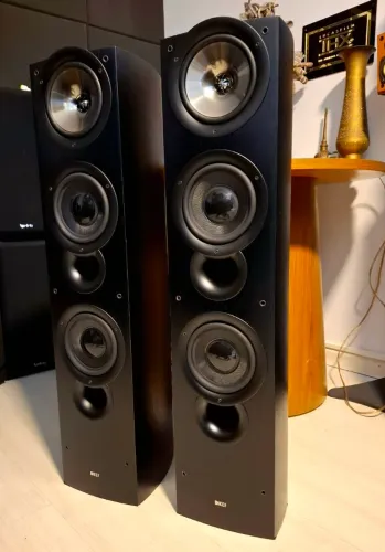 CAIXAS TORRE KEF IQ90  200W 91dB 8ohms 33Hz 3way 6.5"