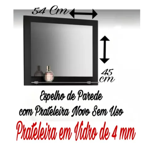 Espelho de Parede com Prateleira Novo 