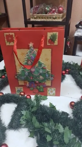 PROMOÇÃO! Sacola De Presente Natal 3d com alça- árvore de natal PONTA DE ESTOQUE 26X32X10