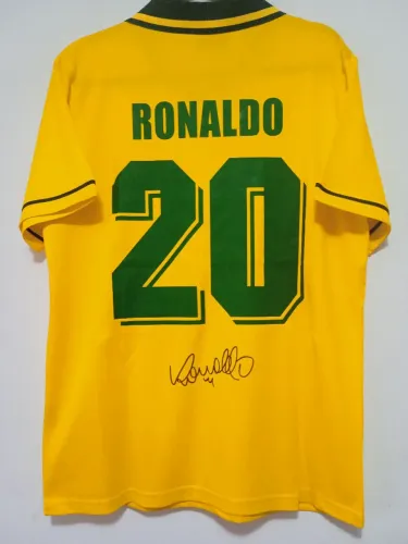 Camisa Brasil Copa Mundo 1994 #20 Ronaldo Autografada Certificada