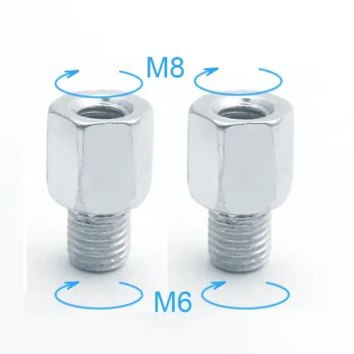 1 par (2 pces) adaptadores do espelho da motocicleta scooter 8mm a 6m