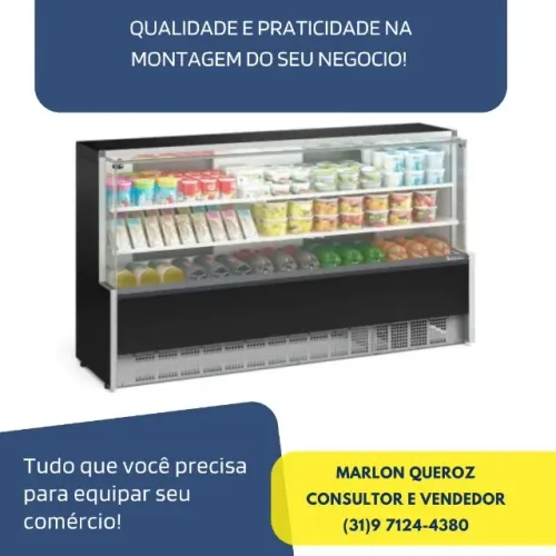 Balcão Refrigerado Vidro Reto 1,75M 2 Placas Frias Gelopar Novo
