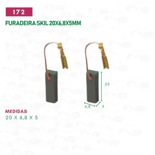 escova carvão para furadeira skil motor reparo cod: 172
