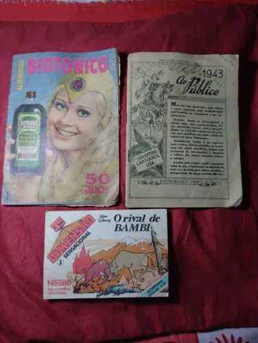 Almanaque Biotônico 1970 , Almanaque Capivaro 1943 e livro 3 d