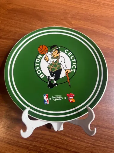 prato celtcs c/ suporte nba ceramica qualidade sucesso prosperidade 21x21cm basquete melho