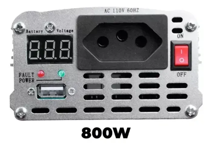 Inversor De Tensão 800w Nominal 1600w Pico Conversor De Energia 12v 110v