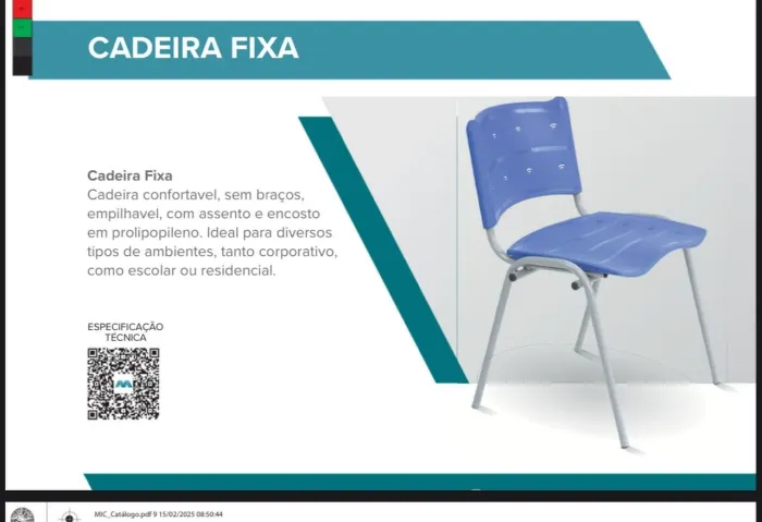Cadeiras fixas - *67 (Entrega grátis)