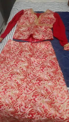 Fantasia indiana feminina - conjunto vermelho