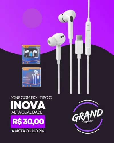 Fone com fio Tipo C inova