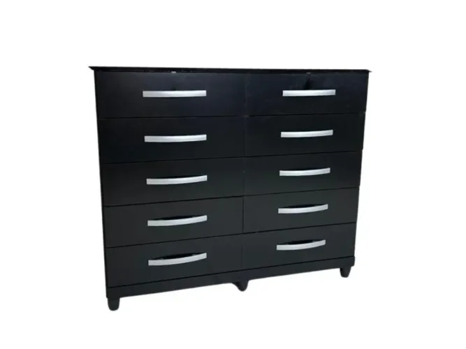 Cômoda Preta com 8 Gavetas !! L99m
