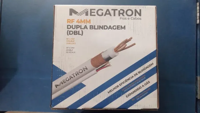 CABO COAXIAL MEGATRON RF 4MM DUPLA BLINDAGEM NOVO LACRA FRETE GRÁTIS PARA MACEIÓ