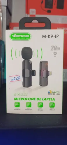 Microfone de Lapela Wireless Verde M-K9-IP