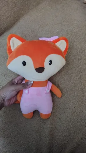Pelúcia de Raposa com Roupa Rosa (promoção hoje)