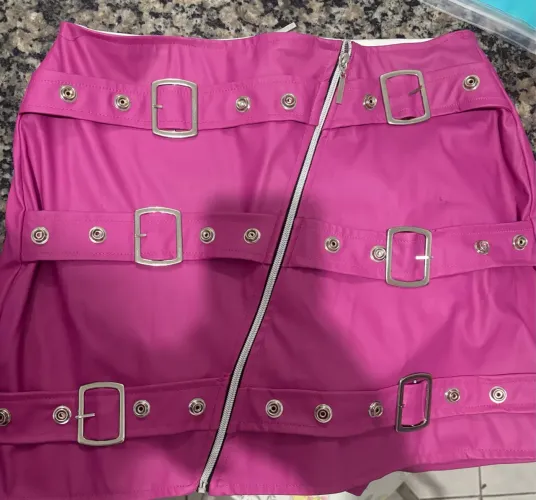 Shorts Saia Pink com Cintos e Zíper