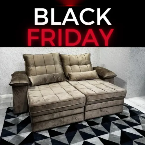 sofa retratil bege com molas na promoção