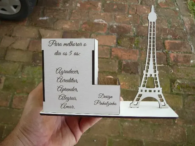 Porta Caneta - Torre Eiffel - Design Pinhalzinho