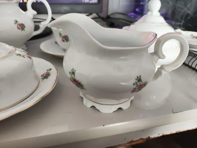 Conjunto de Chá Porcelana Flores