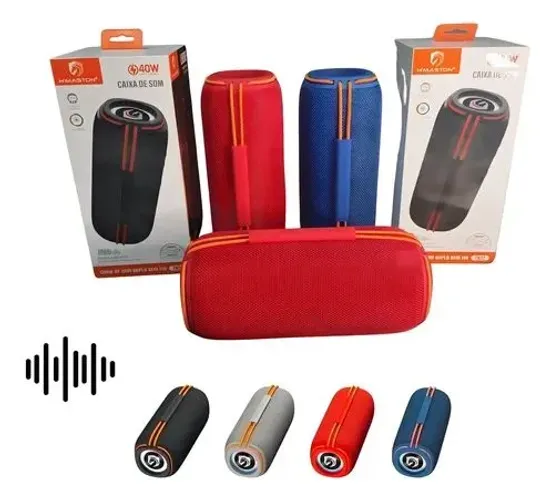 Caixa de Som Bluetooth 40W - Diversas Cores