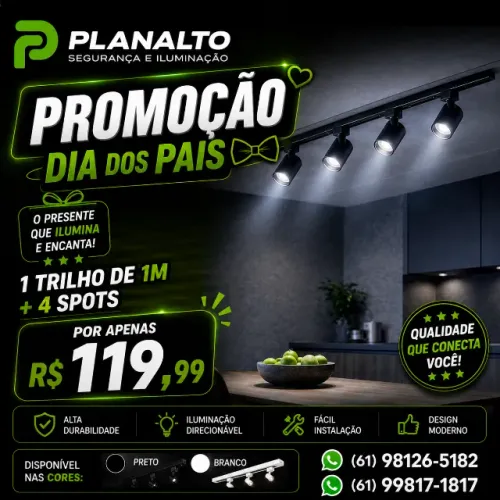TRILHO DE 2M+4 SPOTS