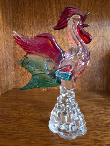 GALO DE CRISTAL MURANO ORIGINAL , COMPRADO EM MURANO , VENEZIA , ITÁLIA !