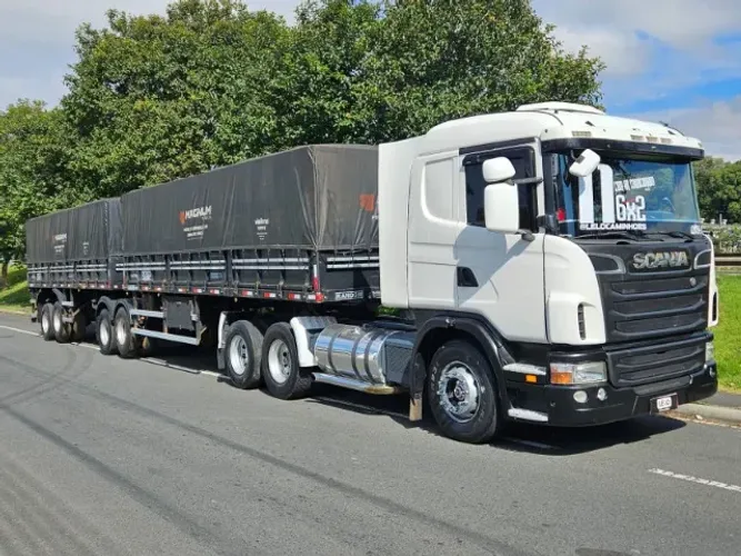 Scania G380 6x2 Ano 2011 Manual Com Ar Cond + Bitrem Graneleiro Randon Ano 2020 7.5 x 1.80